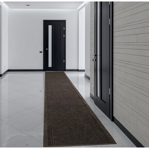 Ebern Designs Light Weight Indoor / Outdoor Slip Resistant Charcoal Rug